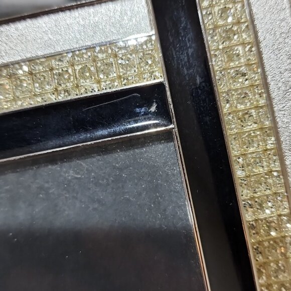 Vintage Bowring Picture Photo Frame Black And Clear Gemstones - Picture 5 of 5